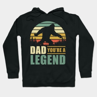 Dad you're a legend bigfoot Vintage Father's day Hoodie